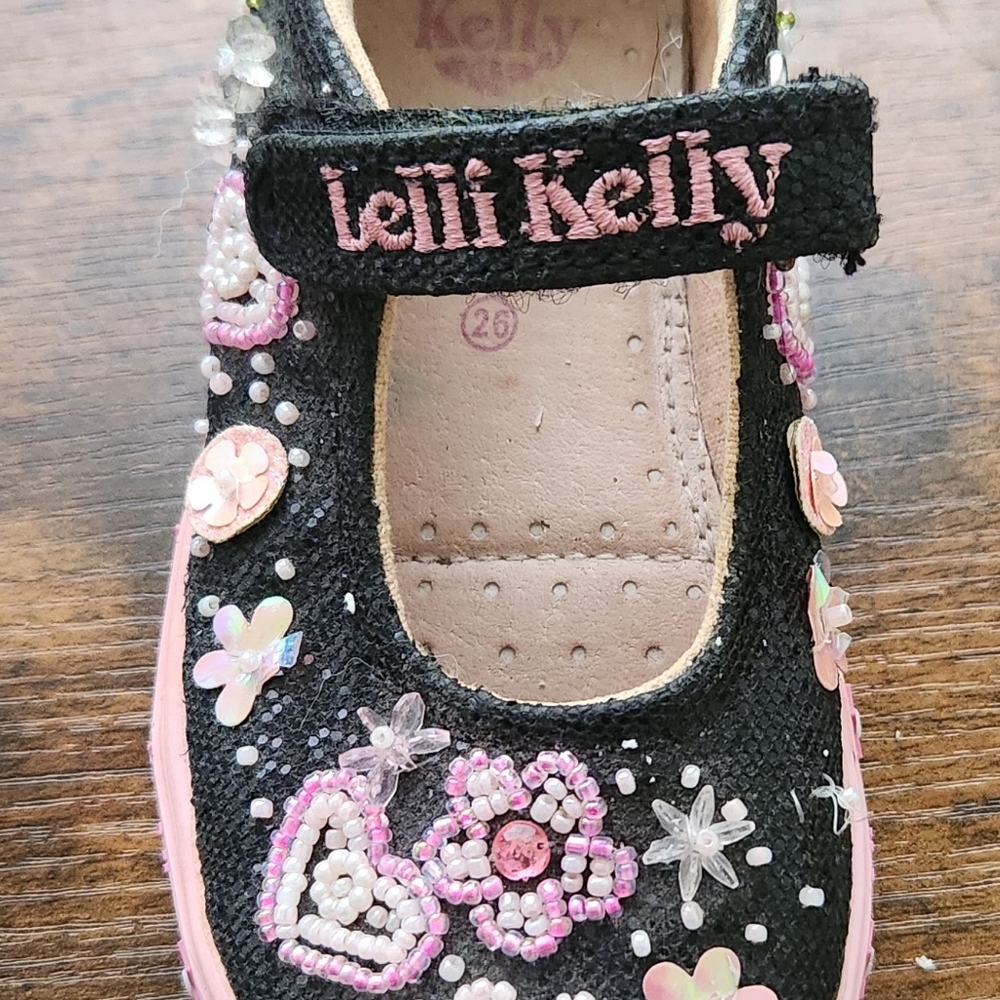 Lelli Kelly Velcro sneaker, Navy Blue, size   9.5. inside measures 6.5"